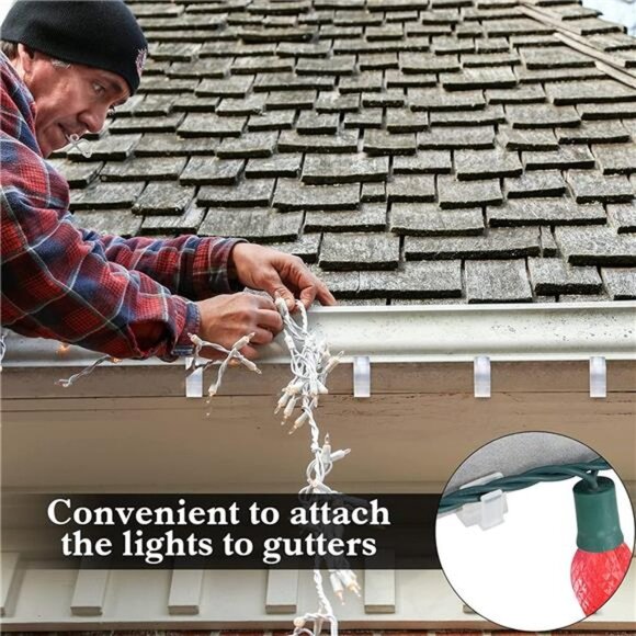 50 Pieces Christmas Holiday Light Hanger Hooks 1" Fascia Boards Clip - Picture 7 of 7